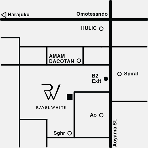 Rayel white(レイエルホワイト)までの経路案内